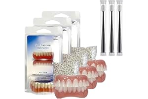 ERISAMO Vumela Soft Denture Reline Kit, Fivfivgo Soft Denture Reline Kit, Soft Denture Reliner Kit,Snap on Soft Denture Reliner Kit for Upper and Lower Denture (3 Set)