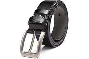 KEECOW Mens Leather Belt 38mm Wide,Genuine Leather Belt for Men,Great for Suits/Jeans/Casual and Formal Wear,Suits Up To 44inch Waist,Black & Brown