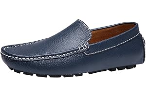 Jamron Hommes Cuir Synthétique Stylé Boucle Mocassin Pantoufles Penny Loafers