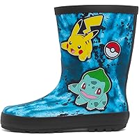Pokémon Wellington laarzen voor jongens | Kinderlaarzen met Pikachu, Gengar & Charizard karakterprint in zwart | Waterbestendige rubberen kinderlaarzen met verfspatten | Klassieke tv-serie