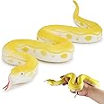 Zappi Co Golden Python Lifelike Rubber Snake - Eco-Friendly and Non-Toxic, Perfect for Halloween, Educational Settings, and Pranks