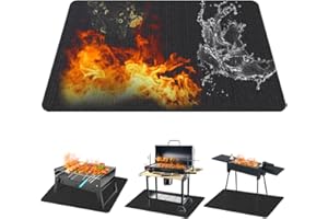 PLLYPE Ognioodporna podkładka, 152 × 100 cm, odporna na wysokie temperatury, mata ognioodporna, mata ognioodporna, do grilla, na kemping, spawanie, kominek, trawnik