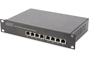 DIGITUS Commutateur PoE+ Gigabit Ethernet – 10 pouces – 8 ports – Unmanaged – IEEE 802.3at – puissance 80 Watt – noir