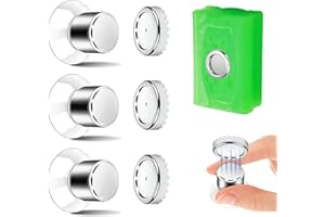 Lot de 3 Porte-Savon Magnétique, ZYNERY Ventouse - Fixation Solide, Porte-Savon de Douche sans Perçage, Aimanté en Acier Inoxydable pour Salle de Bain et Cuisine