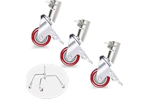 NEEWER Zestaw 3 kółek obrotowych o średnicy 75 mm, metalowa konstrukcja i gumowa podstawa, kompatybilne tylko z podstawką C Neewer do nagrywania wideo w studiu (srebrny)