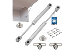 KOTARBAU® 2 x Amortiguador con elevador a gas para muebles 120N, Resorte de compresión para armarios, Amortiguador a gas para puertas elevables, Compás elevador a gas, Pistón a gas, Cierre suave 2 uds