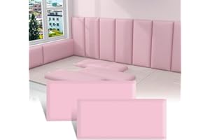 WINDPLUSYA Kid's Anti Collision Wall Padding, Padded Wall Panels, 3D Wall Stickers Self Adhesive Headboard Panels, Tatami Wall Stickers for Bedrooms ,Children's Room Dance Club, Nursery. (Pink, 2)
