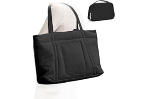 CADOLIM Borsa Shopper Donna Shopping Bag Borsa Università Donna Grande Tote Bag Borsone Palestra Sportiva Donna Grande Capacità Per PC Da 14 15,6 Pollici Beige