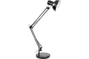 Virone Deon Lampara Escritorio 10 W para LED E27 (no incluye bombilla) Acero (negro)