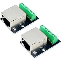 Produktbild von 6er-Set RJ45 8-Pin Stecker Breakout Board Adapter – Für Ethernet Buchsen, Orange, 18x20mm