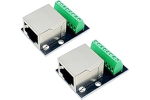 PENGLIN 2 adattatori per presa singola RJ45 Ethernet, 2,54 mm, connettore a vite a 8 poli, presa singola a 8 pin