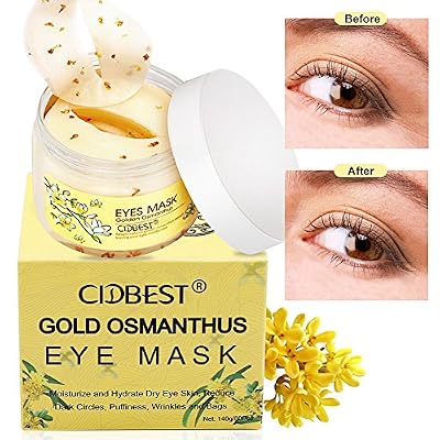 CIDBEST Masque Yeux Collagène, Masques Patchs pour les Yeux , Gel hyaluronique anti-âge, Hydratant Masque Soin Yeux Collagène , Doré Osmanthus Soin antirides anti-âge pour les yeux Masque contre les cernes, l