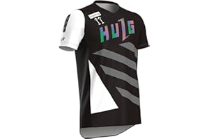 HULG Męska koszulka MTB z krótkim rękawem, koszulka zjazdowa, męska odzież rowerowa / motocrossowa ubrania rower górski koszula MTB BMX (styl 01, L)