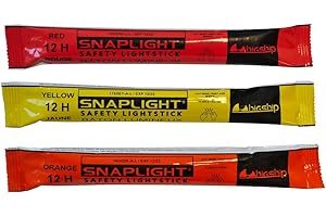 BIGSHIP CYALUME Pack de 3 SnapLight 12h (rouge, jaune, orange)