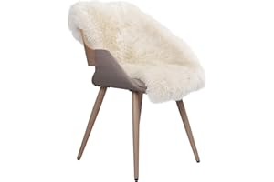 ‎WOLTU WOLTU Öko Lammfell Schaffell Teppich, Echtes Naturfell Weich Flauschig, Wollteppich für Wohnzimmer Schlafzimmer Kinderzimmer als Bett-Vorleger oder Matte für Stuhl Sofa, Weiß, (90-100) x 60cm