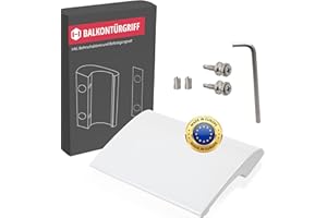 Gedotec Balkontürgriff außen Aluminium [Made in EU] Stabiler Balkontür Griff mit Schrauben I in Weiß I Terassentürgriff mit einer Länge von 82mm I Türgriff