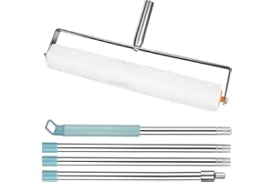 bssmmai Spiked Roller with 1.3 Metre Long Pole,Self Levelling Spiked Roller Brush Flooring Aeration Roller Self Levelling Tool