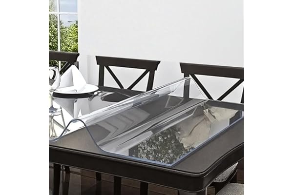 MR.CLEAR Slim Shield India s 1st & Only Antibacterial Table Cover (60 x 36 Inches, 1mm) 4 & 6 Seater Waterproof PVC Cloth Office & Home Dining Tables Top Thick & Water Proof Clear Protector