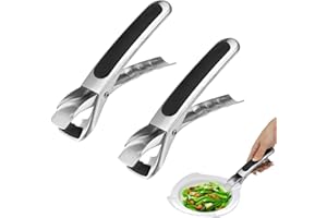 DHISPERARES 2 Pièces Pince Attrape Plat Chaud, Antidérapante, Pinces Anti-Brûlure en Acier Inoxydable, Pince Air Fryer, Anti-BrûLure Bol Clip de Cuisine pour Bol Chaud, Micro-Ondes, Four, Marmites