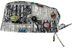 HappyHat - Gorro quirofano COMIC Hombre talla: Estándar (hasta 59 cm) color: Gris