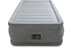 Intex 64412 - Colchón Hinchable Fibertech Comfort Plush 99 x 191 x 46 cm, Color Plateado