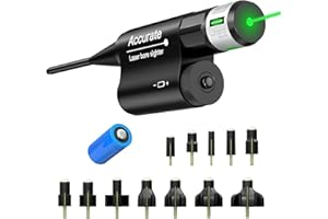 KinZon Viseur à alésage Laser Bore Sighter pour Calibre de 0.17 à 0.78 (12GA), kit de visée à alésage Vert pour des Lunettes de visée des Armes de Poing Airsoft…