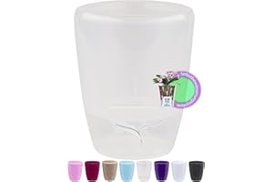 Santino Doniczka do storczyków, średnica 15 cm, samonawadniająca się doniczka z systemem knotów i wskaźnikiem poziomu wody do użytku w pomieszczeniach, przezroczysta, 2 l