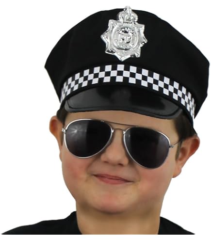 Costume Polizia 4 Pezzi Per Bambini | Cappello, Manette Simulate, Distintivo E Occhiali | Gioco Di Ruolo