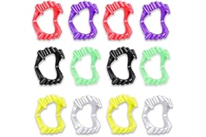 ENYACOS 12 PCS Vampire Teeth for Kids & Adults - Realistic Plastic Fake Teeth for Halloween - Cosplay Fangs for Dracula/Werewolf - Adult Fangs, Child Vampire Teeth - Party Costume Accessory (c)