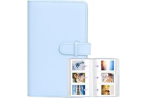 SIHUITU 108 Pockets Mini Photo Album for Fujifilm Instax Mini 12/11/7+/9/Evo/40/99/Liplay, Canon Ivy 2 & Kpop Photocards, 54 x 86mm(2.1" x 3.4") Photo Storage Album, Perfect for Instant Photos (Blue)