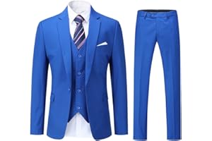 YOUTHUP Abito da Uomo 3 Pezzi Suit Slim Fit Business Wedding Abiti per Uomo Giacca e Gilet e Pantaloni