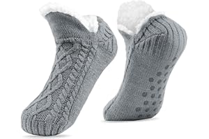 AWAVM Damskie kapcie, puszyste i ciepłe skarpety z podszewką polarową, antypoślizgowe skarpety dla kobiet, mężczyzn, dziewcząt, ciepłe skarpety podłogowe dla kobiet, miękkie, grube, świąteczne