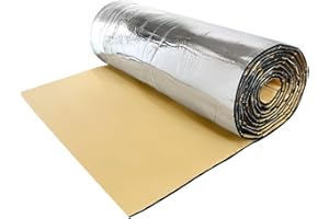 UXCELL sourcing map 60X100cm Aislante Térmico Insonorizante Forro Papel Adhesivo 10mm De Espesor Espuma Aislante Acústico Insonorización Coche