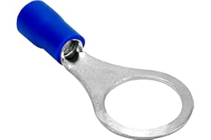 Conext Link RTV-38B25 Vinyl Ring Terminal 25 Pack (3/8" Stud, Blue 16-14 Gauge)