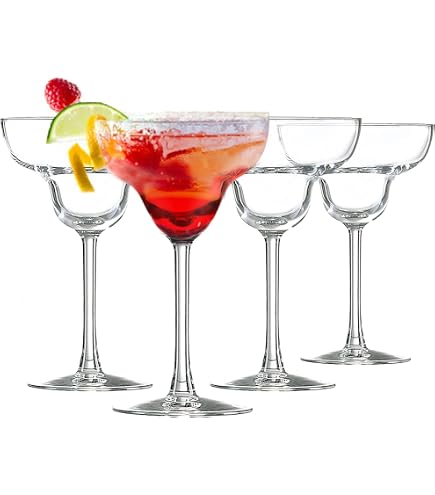 Bicchieri Margarita Vetro Soffiato Set 4 Bicchieri Margarita Messicani