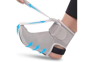 COMFORCE Plantar Fasciitis Night Splints, Breathable Night Splint Socks, Soft Drop Foot Brace for Sleeping, Adjustable Plantar Fasciitis Relief Brace for Foot Drop Men & Women (Medium)-Gray