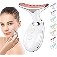 foreverlily Face Massager Red Light Therapy Wand Face and Neck Massager Electric with 3 Modes 7 Color Facial Anti Wrinkle Device for Skin Care Face Toning Machine (white)