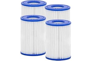 CHIKIXSON Cartucho de Filtro Lay-Z-SPA Tamaño II Compatible con Bestway Cartucho de Filtro para Piscina,para Lay-Z-SPA, Miami, Vegas, Palm Springs, Paris Monaco, 4 PCS (II)
