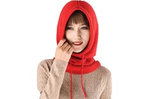 Yekeyi Cagoule d'hiver tricotée en cachemire - Masque de ski - Bonnet d'extérieur pour femme