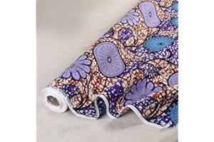 TRICOT CAFE' Tissu au mètre Wax Africain Imprimé Double Face 100% Polyester - Mix 35