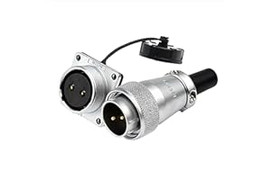 HangTon WS24 2-poliger Stecker, Chassis-Buchse, Luftfahrt, kreisförmiger elektrischer Stecker, 25 A, 500 V, staubdichte Kappe für industrielle Automobil-Anwendungen im Freien