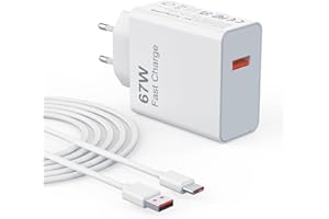 VUOHOEG Cargador 67W USB C Rápido Turbo Carga Compatible con Xiaomi 15 14 13T 12 Pro Redmi Note 13 Pro 12 11 Poco X6 X5 F5 F4 con Cable Tipo C 1M Adaptador de Pared Turbo Charger