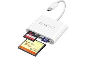 SD-kortläsare, Seminer 3-i-1 USB C-minneskortsadapter 5 Gbps lässkrivning för SD SDXC SDHC CF CFI TF Micro SD Micro SDXC Micr