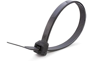 MarketConnect® 100 Fascette Plastica Zip 300mm x 3,6mm - Fermacavo, Stringicavo, Organizzazione Quadri Elettrici e Tubi ● Nero ● Nylon 66 ● Made in Italy