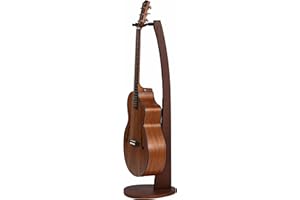 Nefelibata Supporto per chitarra in legno, realizzato a mano, in legno di frassino massiccio, design semi-curvo, ideale per chitarre acustiche, chitarre classiche, banjo, mandolini(marrone scuro)