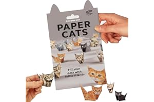 ECLIPTO DIY Paper Cats Kit, 50PCS DIY Paper Cats Craft Kit, Fun Craft Activity for Adults & Kids, Desk Decoration & Gift for Animal Lovers (Cat)