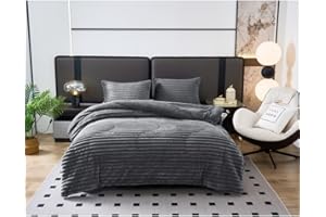 ECOSTAR 1618 Edredón Invierno Sherpa de Microfibra de 600 gr/m² con 1 Funda Almohada, para Cama 90/105cm y 2 Fundas para Cama 135/150,cm Edredón Nórdico con Borreguito Suave y Cálido