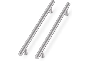 Probrico 10 Pack 10 "trou central en acier inoxydable style européen t armoire tiroir SATIN NICKEL armoire de cuisine poignée de porte furbituer tiroir vanité armoire quincaillerie