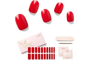 NAILOG Autocollant Ongle Gel UV | 20Pcs Faux Ongles Autocollants Adhesif | Semi-durci Vernis Autocollant Ongles UV Pour Nail Art, Carmen
