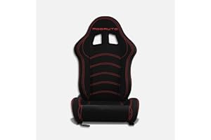 M MODAUTO MODAUTO Asiento Deportivo Coche,Semibaquet Ajustable,de Tela,Adaptable para Coches,Ríeles incluidos,Conductor y Pasajero, para Coche y Simulador de Conducción,Modelo M-N190R,Negro Logo